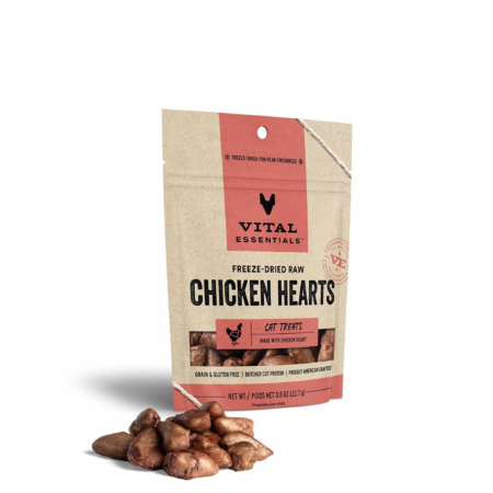 Vital Essentials(R) Freeze-Dried Chicken Hearts Cat Treats, 0.8 oz