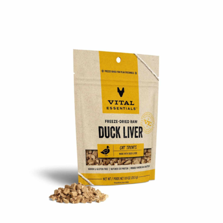 Vital Essentials(R) Freeze-Dried Duck Liver Cat Treats, 0.9 oz